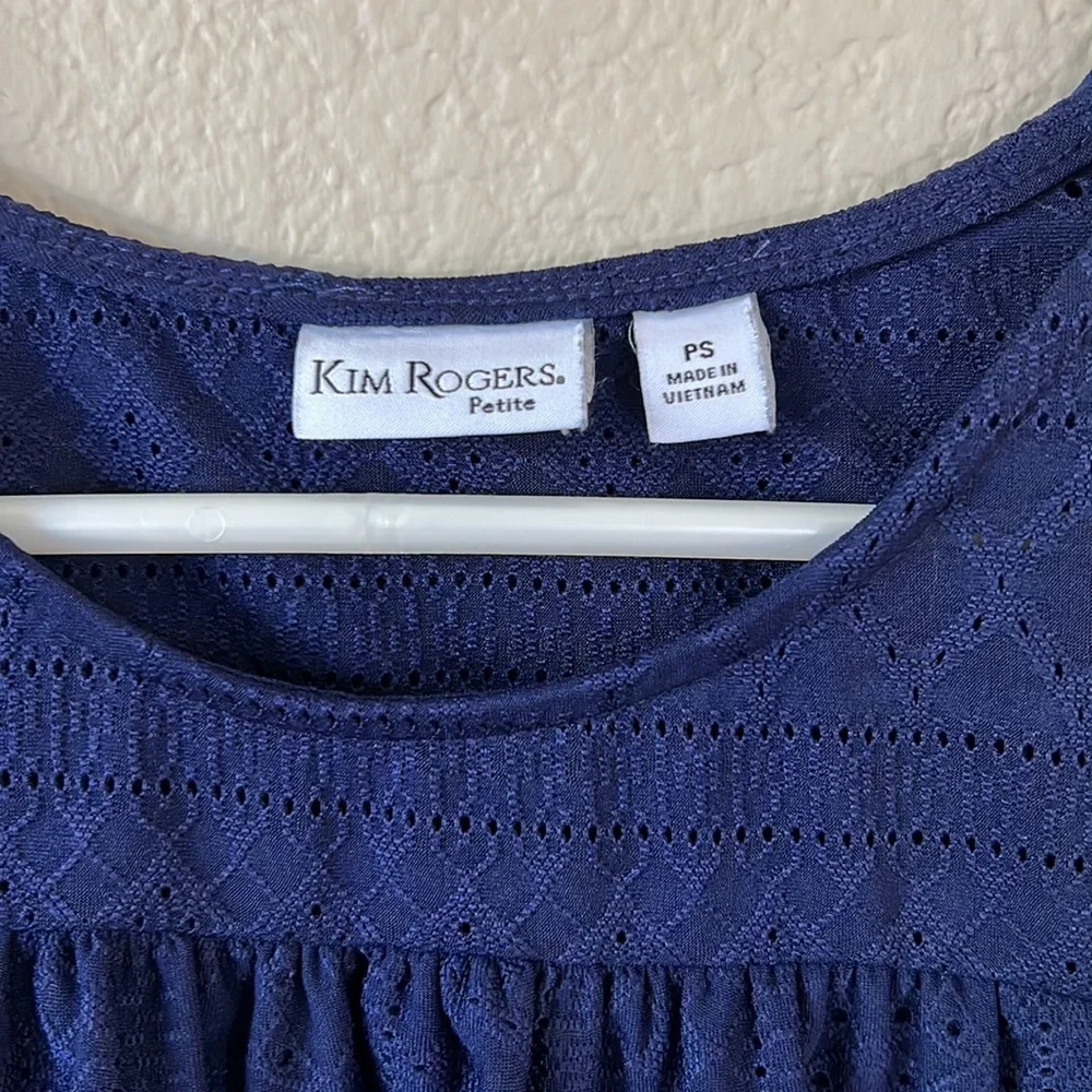 Kim Rogers Navy Blue Crochet Top